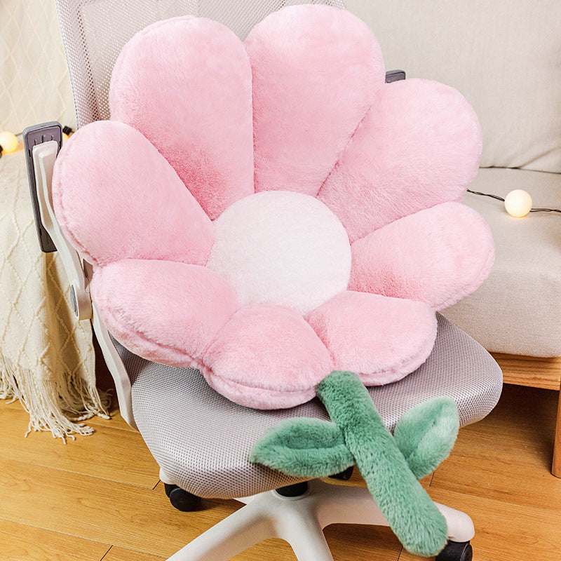 Ins Flower Cushion Office Long Sitting Waist Back Integrated Cute Seat Cushion Soft Seat Cushion Bottom Cushion Winter