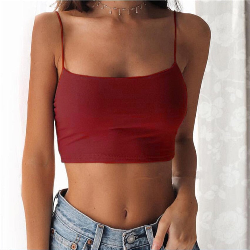 Nueva moda para mujer, tops cortos sexis, camisetas de verano sólidas, camisetas sin mangas casuales para mujer, chalecos, tops cortos sin mangas, blusas 