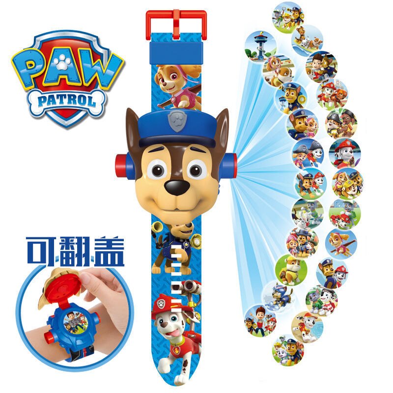 Figuras de acción de Paw Patrol Toys con proyección 3D, reloj digital, perro, cachorro, Patrulla Canina, modelo de juguete, Marshall Chase, juego de regalo para niños