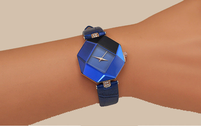 Relojes para mujer, reloj de pulsera de cuarzo con cristales geométricos y corte de gemas, reloj de vestir de moda, reloj de regalo para mujer, reloj femenino, 5 colores 