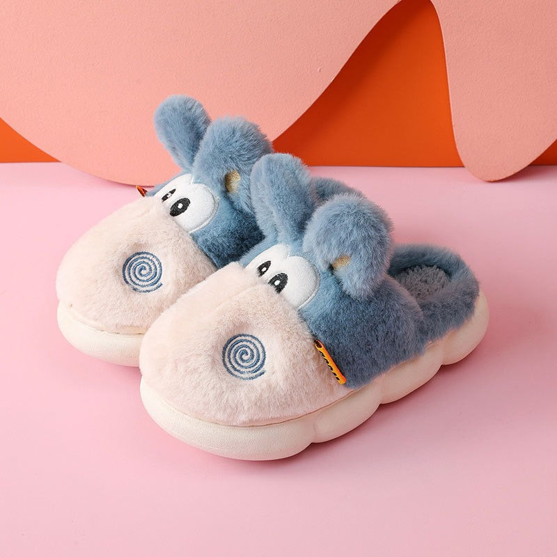 Autumn And Winter Wool Slippers Children's Cotton Slippers Winter Cotton Shoes Household Boys And Girls Home Slippers