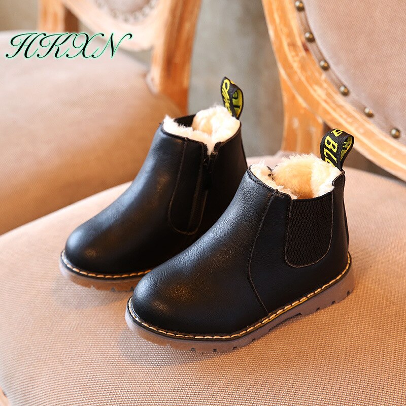 limited Winter Rain Boots Short Boots Big Boy Children's Shoes Boys Short Boots England Leather shoes Girls Boot New botas