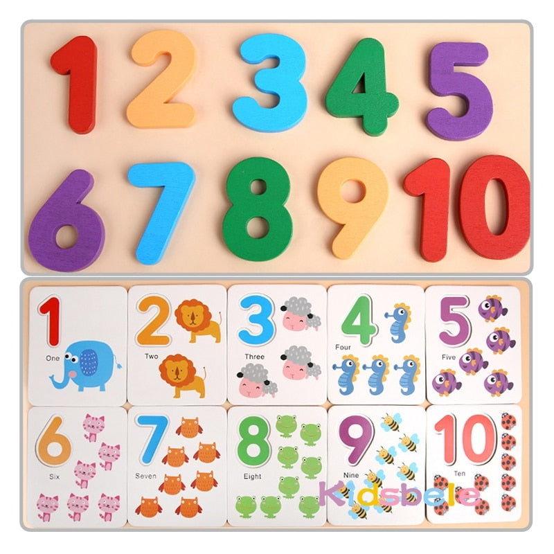 Montessori Toys For Children Mathematics Kids Early Educational Toys Counting Wooden Sticker Kids Number Cognition Birthday Gift