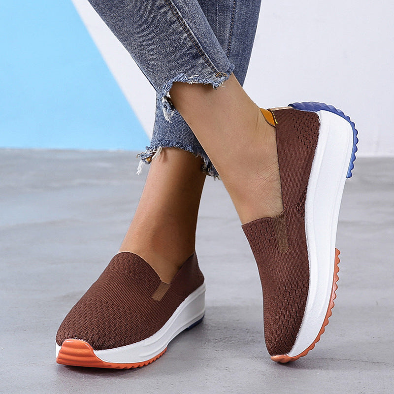 Zapatos nuevos de primavera y otoño Zapatos individuales de mujer coreanos Zapatos casuales cómodos Zapatos sin cordones de gran tamaño