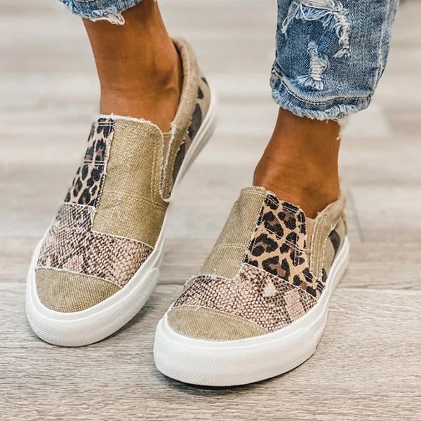 Zapatos de mujer, nuevos mocasines planos de lona, ​​zapatos casuales de talla grande a juego con colores 