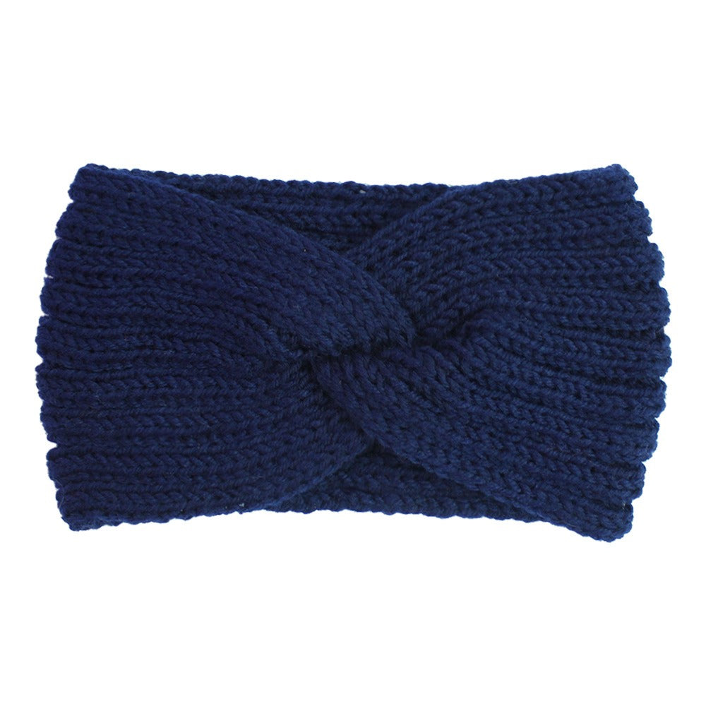 Woolen Knitted Hair Band Women's European and American Sports Headband Autumn and Winter Cross Hair Band