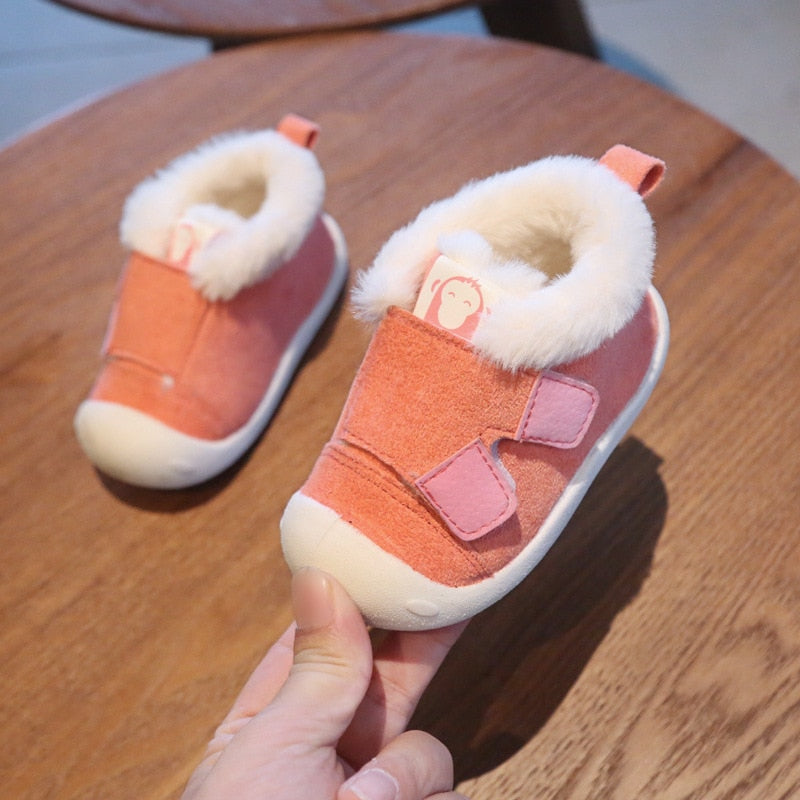 Botas de nieve para bebés y niños pequeños, cálidas, de felpa, para invierno, cómodas, suaves y antideslizantes, para exteriores