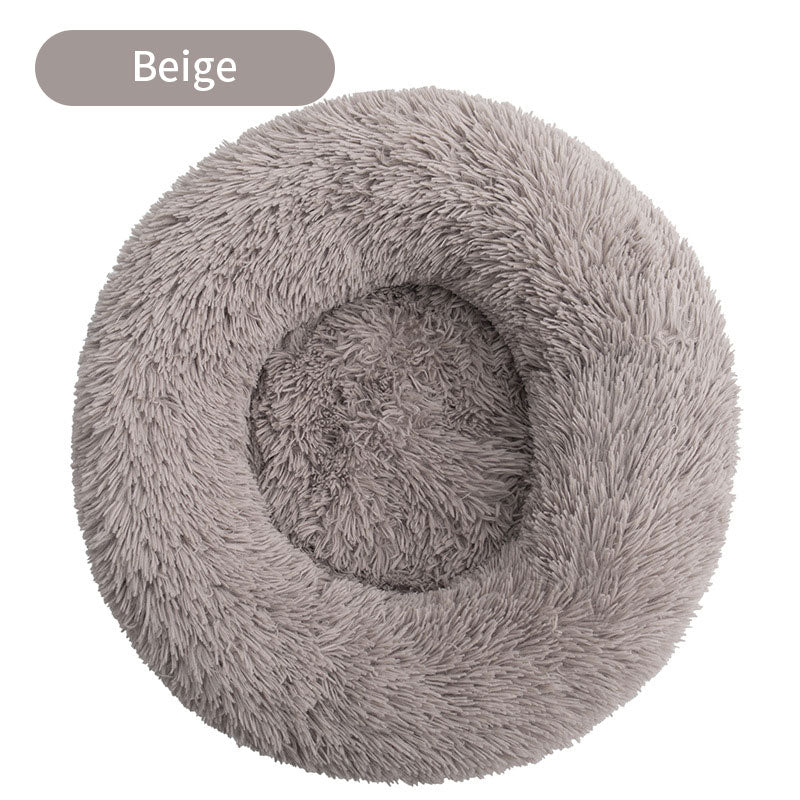 Long Plush Round Pet House Dog Bed Winter Cat Mat Pet Mattress Pet Supplies