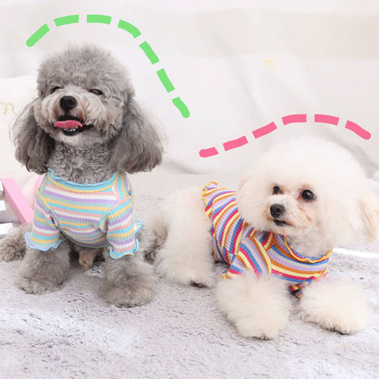 Rainbow Undercoat Dog Clothes Pet Clothes Cat Bears VIP Pomeranian Schnauzer Small Dog Clothes