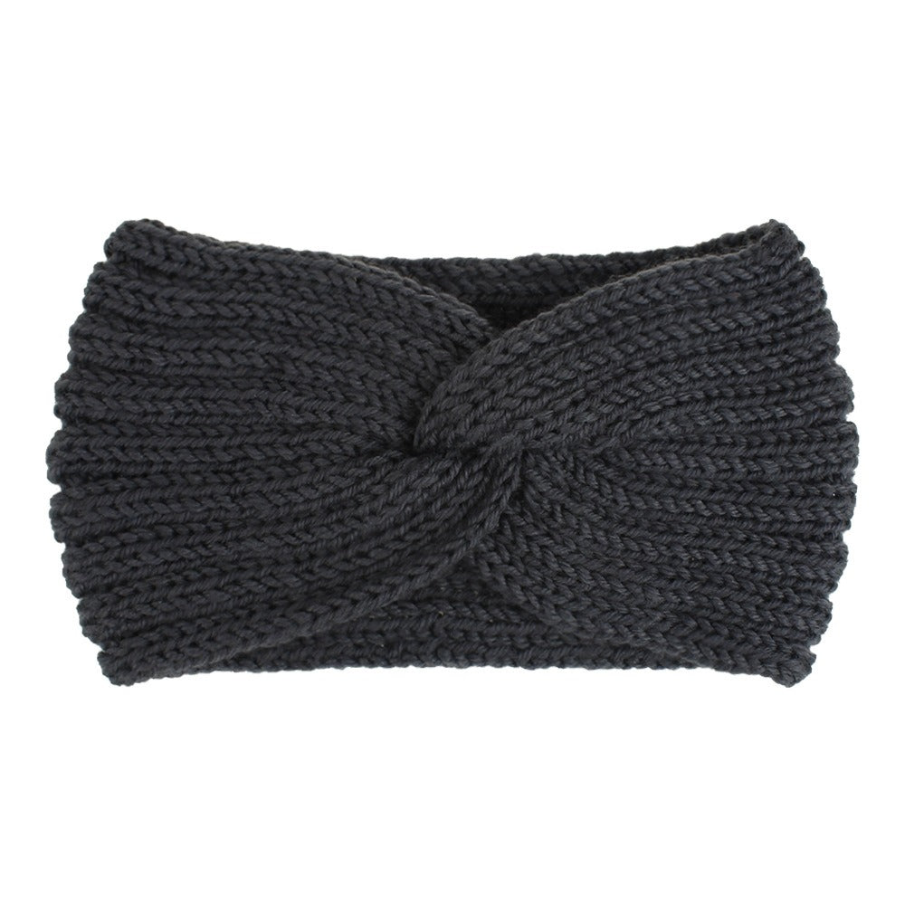 Woolen Knitted Hair Band Women's European and American Sports Headband Autumn and Winter Cross Hair Band