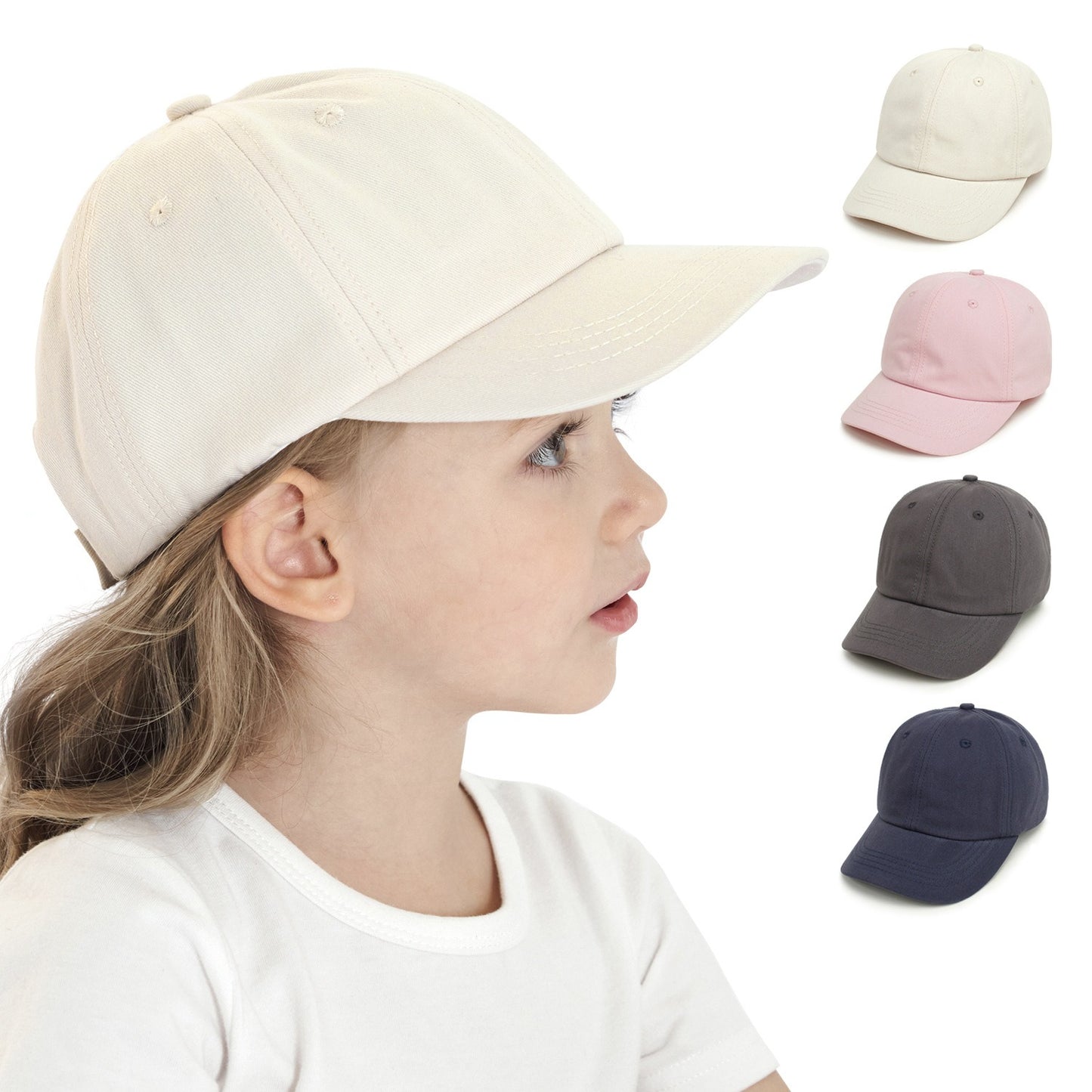 Gorra de béisbol para niños, nueva gorra informal para exteriores, con lengüeta de pato, color sólido, ala curva, para el sol, 9 colores