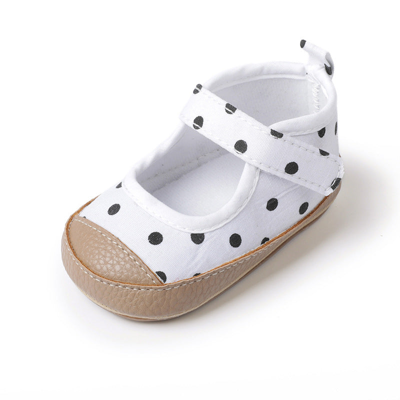 Zapatos para niñas con suela de goma y velcro, anticaídas, para bebés pequeños 