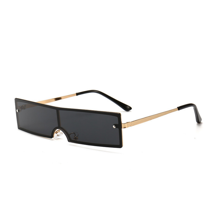 Gafas de sol rectangulares de tendencia para mujer, gafas de sol integradas de marca de diseñador de tonos negros