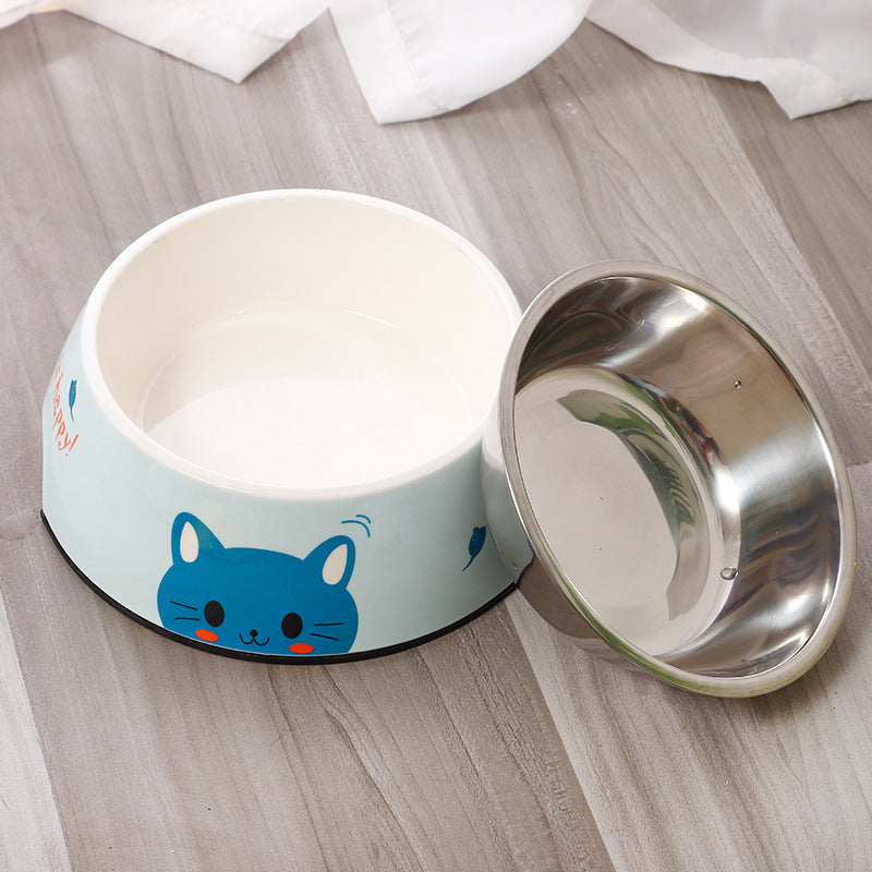 Dog Food Bowl Melanie Pet Bowl Dog Basin Water Bowl Pet Bowl Stainless Steel Dog Bowl Single Bowl Cat Bowl Pet Supplies