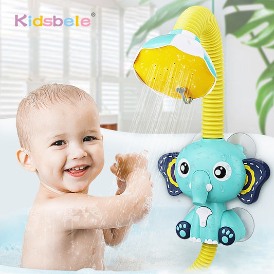 Juguetes de baño Juego de agua para bebés Modelo de elefante Grifo de ducha Juguete eléctrico con rociador de agua para niños Juguetes de baño para bebés 