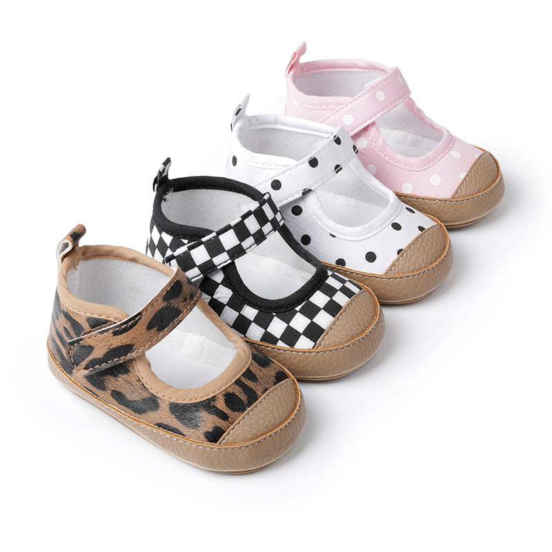 Zapatos para niñas con suela de goma y velcro, anticaídas, para bebés pequeños 