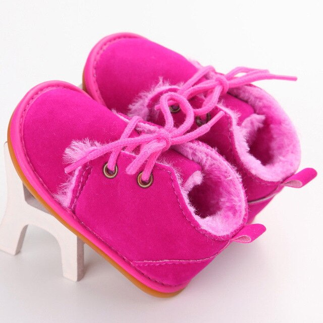 Newborn Baby Girl Boy Shoes Warm Snow Boots Toddler Infant Booties Prewalker Black White Pink