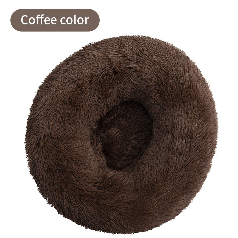 Long Plush Round Pet House Dog Bed Winter Cat Mat Pet Mattress Pet Supplies