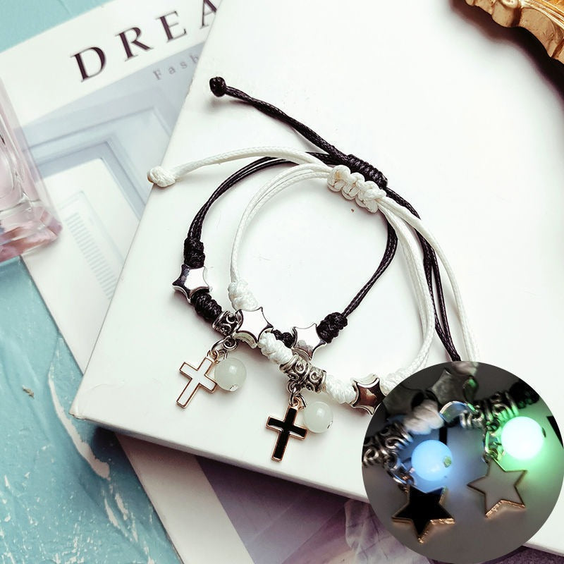 Pulsera luminosa para chicas, estudiantes, dos amigas, pulsera luminosa de moda coreana para parejas