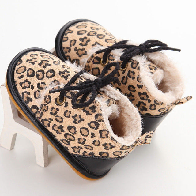 Newborn Baby Girl Boy Shoes Warm Snow Boots Toddler Infant Booties Prewalker Black White Pink