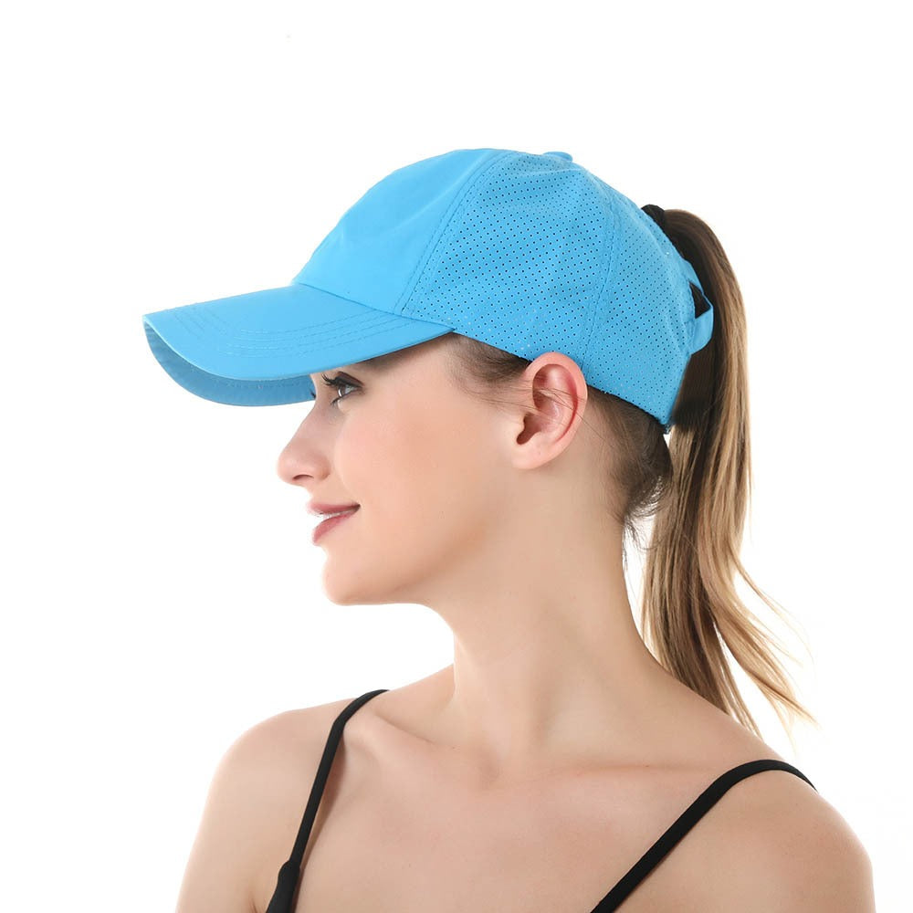 Gorra de béisbol para mujer, nueva gorra de béisbol con cola de caballo para deportes al aire libre, gorra de malla transpirable