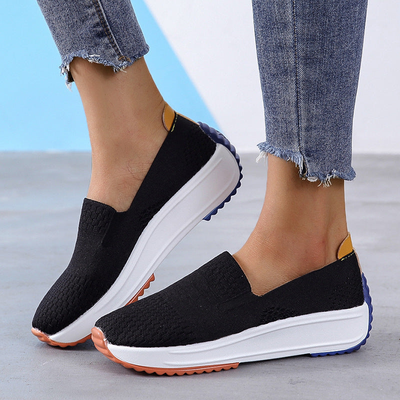 Spring and Autumn New Shoes Korean Women's Single Shoes Comfortable Casual Shoes Large Size Slip-On Shoes