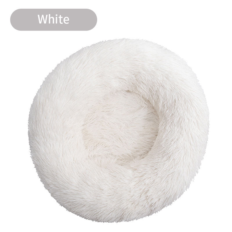 Long Plush Round Pet House Dog Bed Winter Cat Mat Pet Mattress Pet Supplies