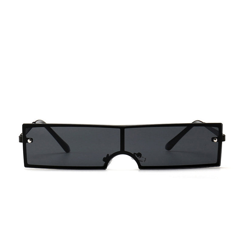 Gafas de sol rectangulares de tendencia para mujer, gafas de sol integradas de marca de diseñador de tonos negros