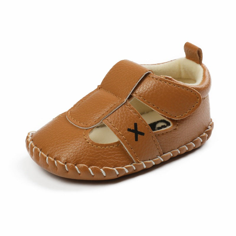 Zapatos de verano para niños y niñas de 0 a 1 años con suela media hueca Baotou antideslizantes y antipatadas para bebés y niños pequeños 