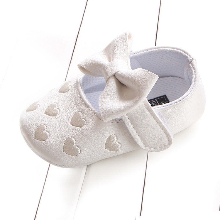 Zapatos de bebé con lazo de corazón de melocotón bordado multicolor Zapatos de bebé Zapatos para niños pequeños