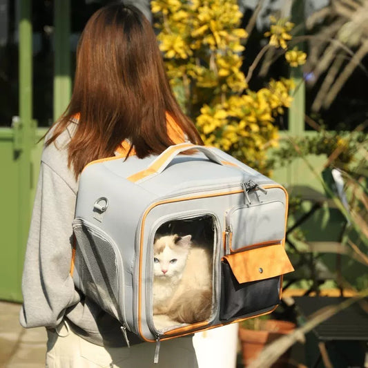 Nueva mochila de gran capacidad para perros y gatos, bolsa de lona portátil para el hombro, bolsa cruzada para mascotas