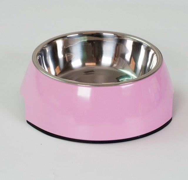 Cuenco para perros Cuenco para comida para gatos Cuenco de acero inoxidable de doble uso para comer y beber Cuenco individual antideslizante extraíble Cuenco para mascotas