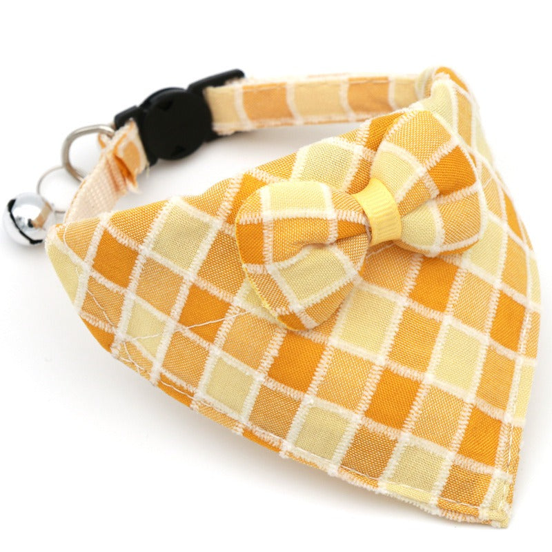 Pet Cats And Dogs Bow Collar Polyester Cotton Triangle Towel Drooling Towel Collar New