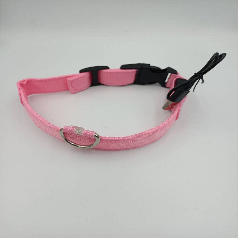 Collar LED para mascotas, collar luminoso, correa para mascotas, malla, anillo de cuello recargable, cable USB, collar para perros, batería