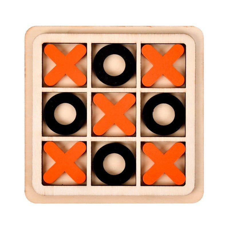 Wooden XO Three Even TIC-TAC-TOE Chess Children's Early Education Educational Entertainment Leisure Match Table Games Building Blocks Toys