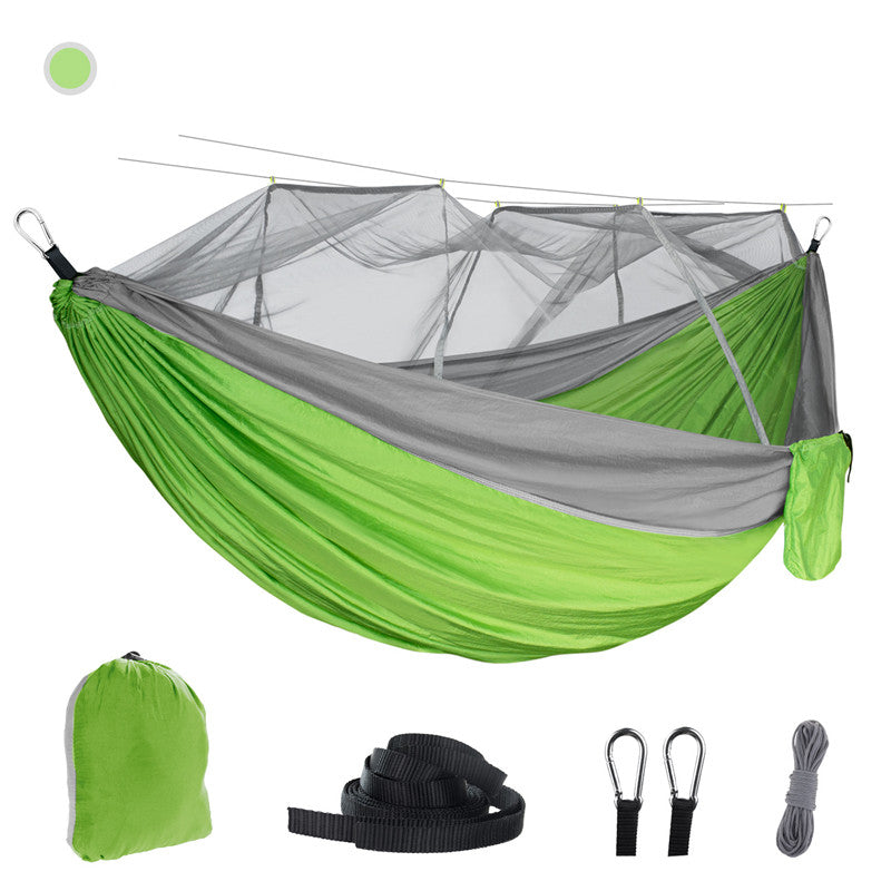 Mosquito net hammock Outdoor mosquito proof camping hammock with mosquito net 210T parachute cloth dense mesh nylon hammock