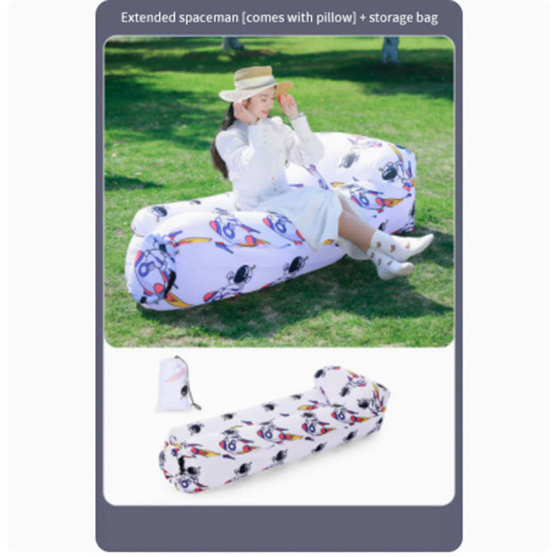 Outdoor lazy inflatable sofa, portable air mattress, single person recliner, camping inflatable bed, camping