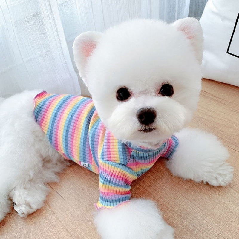 Rainbow Undercoat Dog Clothes Pet Clothes Cat Bears VIP Pomeranian Schnauzer Small Dog Clothes