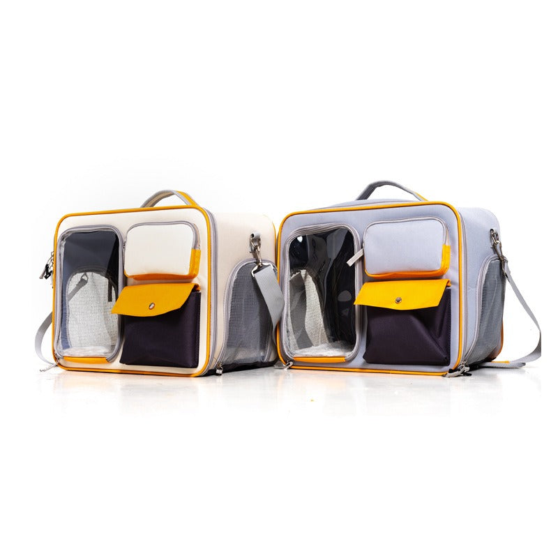 New Large-Capacity Dog And Cat Backpack Out Portable Canvas Shoulder Cat Bag Cross Pet Bag