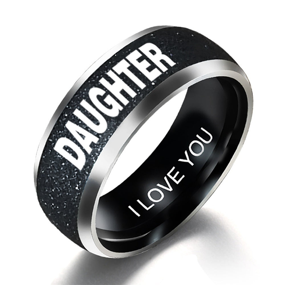 Europe and America Mother's Day Father's Day Gift Jewelry Family Couple Family Ring DAD MOM SON DAUGHTER