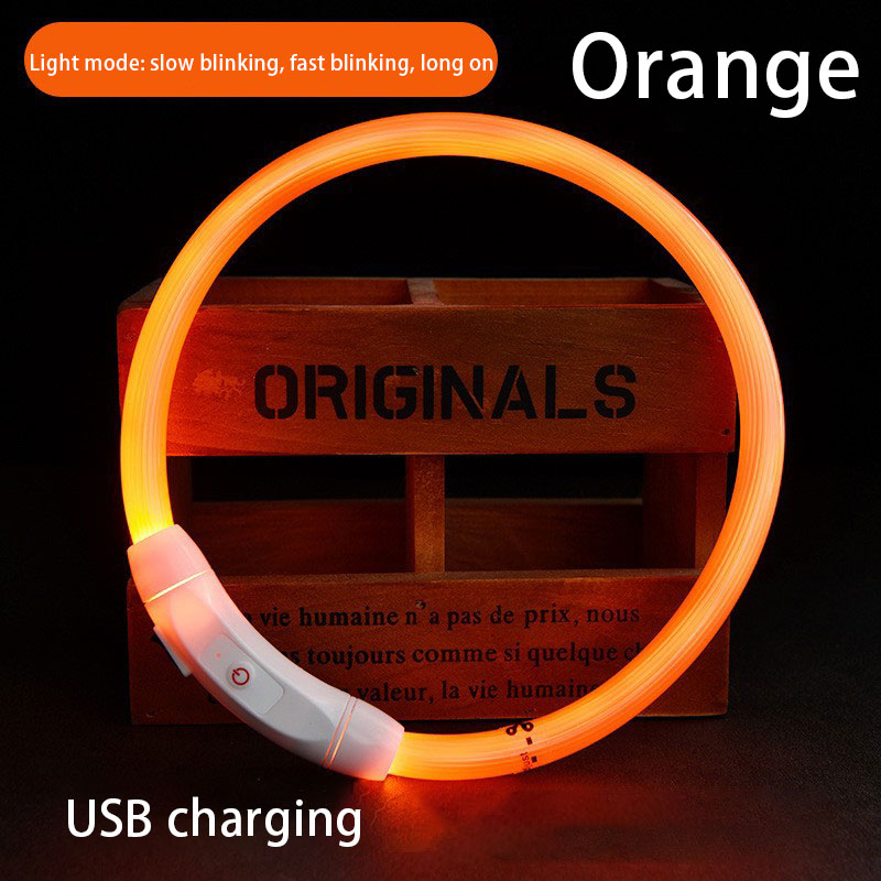 Pet Luminous Collar Pet Collar Usb Charging Diy Dog Luminous Collar Led Neck Collar Safe Dog Walking