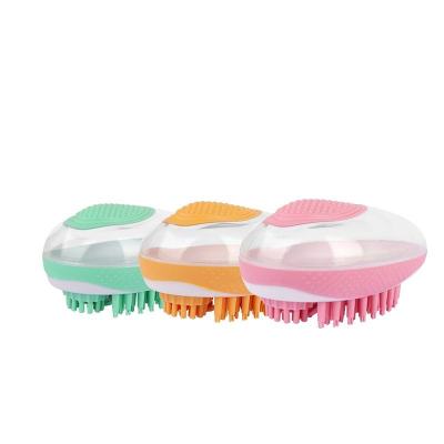 Cepillo de baño para perros y gatos, 2 en 1, peine de masaje para mascotas, de silicona suave, para ducha, aseo del cabello, herramienta de limpieza para perros, productos para mascotas 