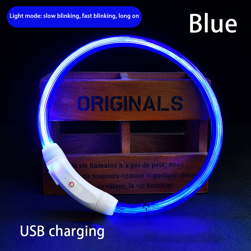 Pet Luminous Collar Pet Collar Usb Charging Diy Dog Luminous Collar Led Neck Collar Safe Dog Walking