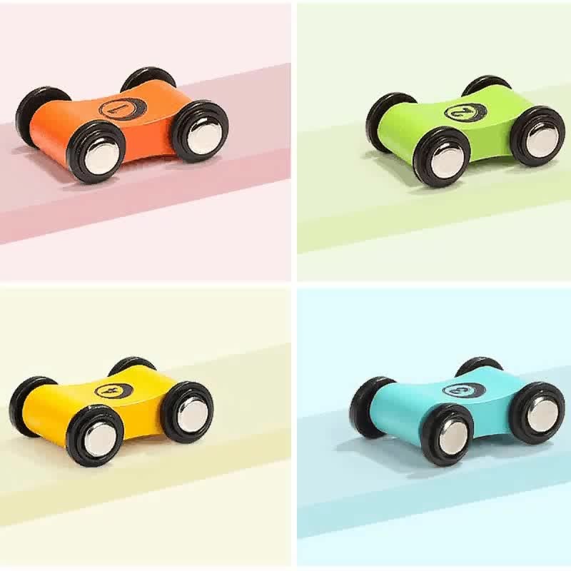 Wooden Speed Slide Back Mini Car Children's Early Education Educational Board Games Toys