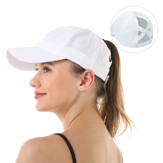 Gorra de béisbol para mujer, nueva gorra de béisbol con cola de caballo para deportes al aire libre, gorra de malla transpirable