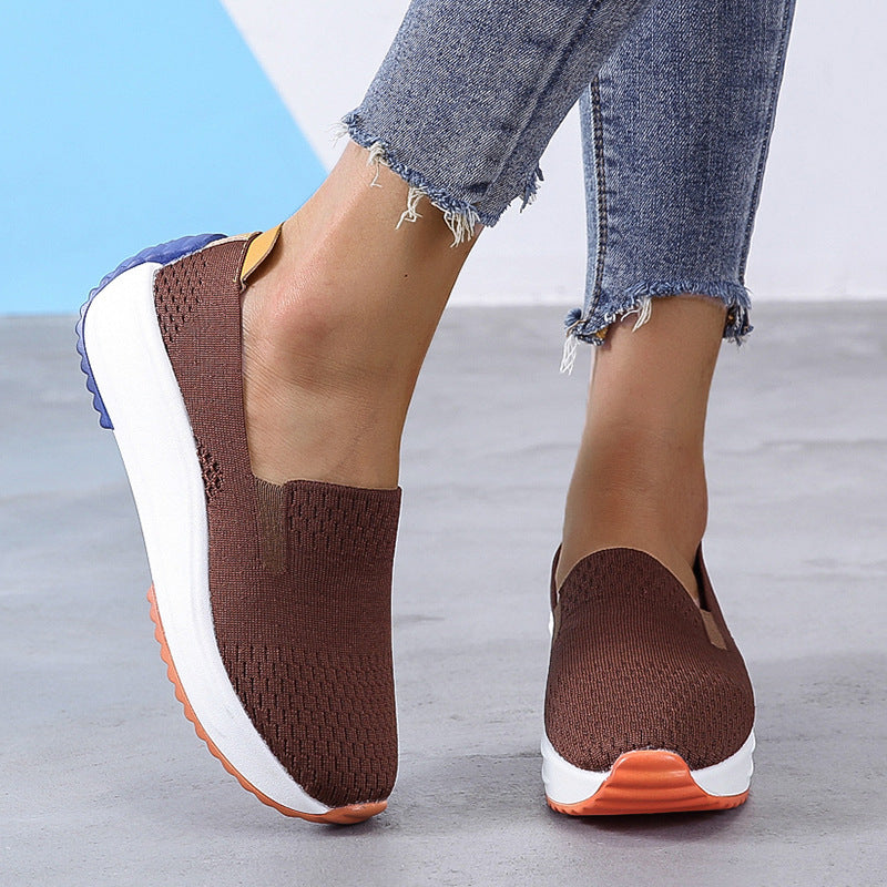 Spring and Autumn New Shoes Korean Women's Single Shoes Comfortable Casual Shoes Large Size Slip-On Shoes