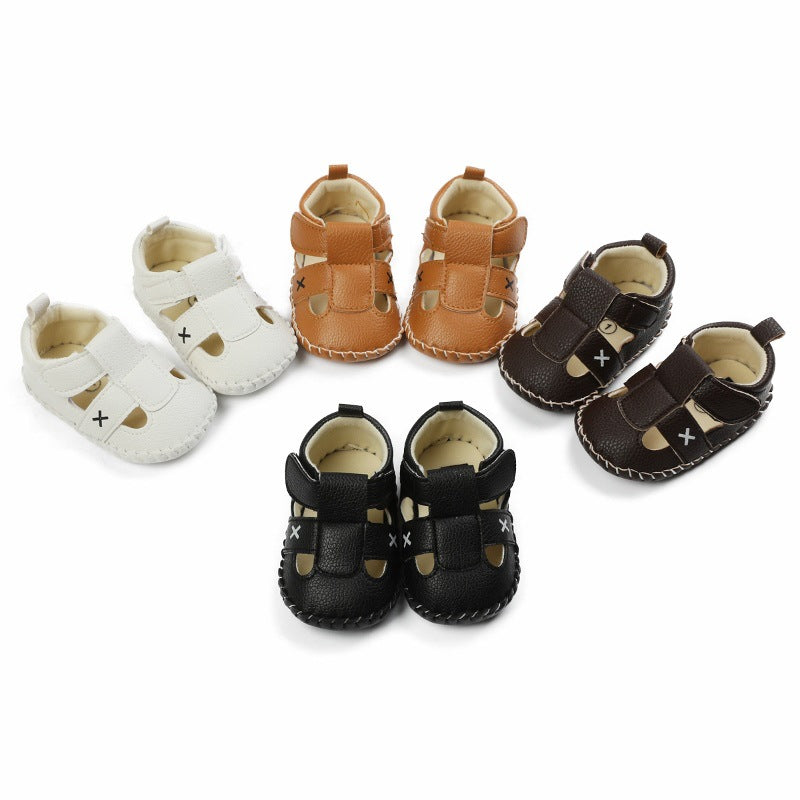 Zapatos de verano para niños y niñas de 0 a 1 años con suela media hueca Baotou antideslizantes y antipatadas para bebés y niños pequeños 