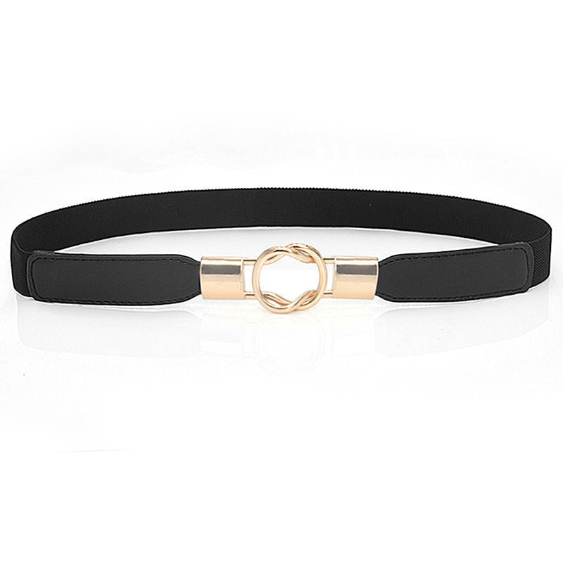 Elastic Waist Closure For Women With Skirt Decoration Metal Snap On Fashion Trend Versatile Belt