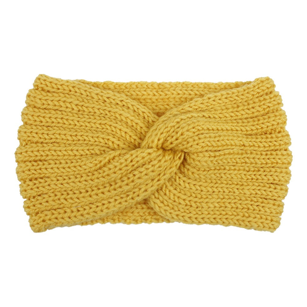 Woolen Knitted Hair Band Women's European and American Sports Headband Autumn and Winter Cross Hair Band