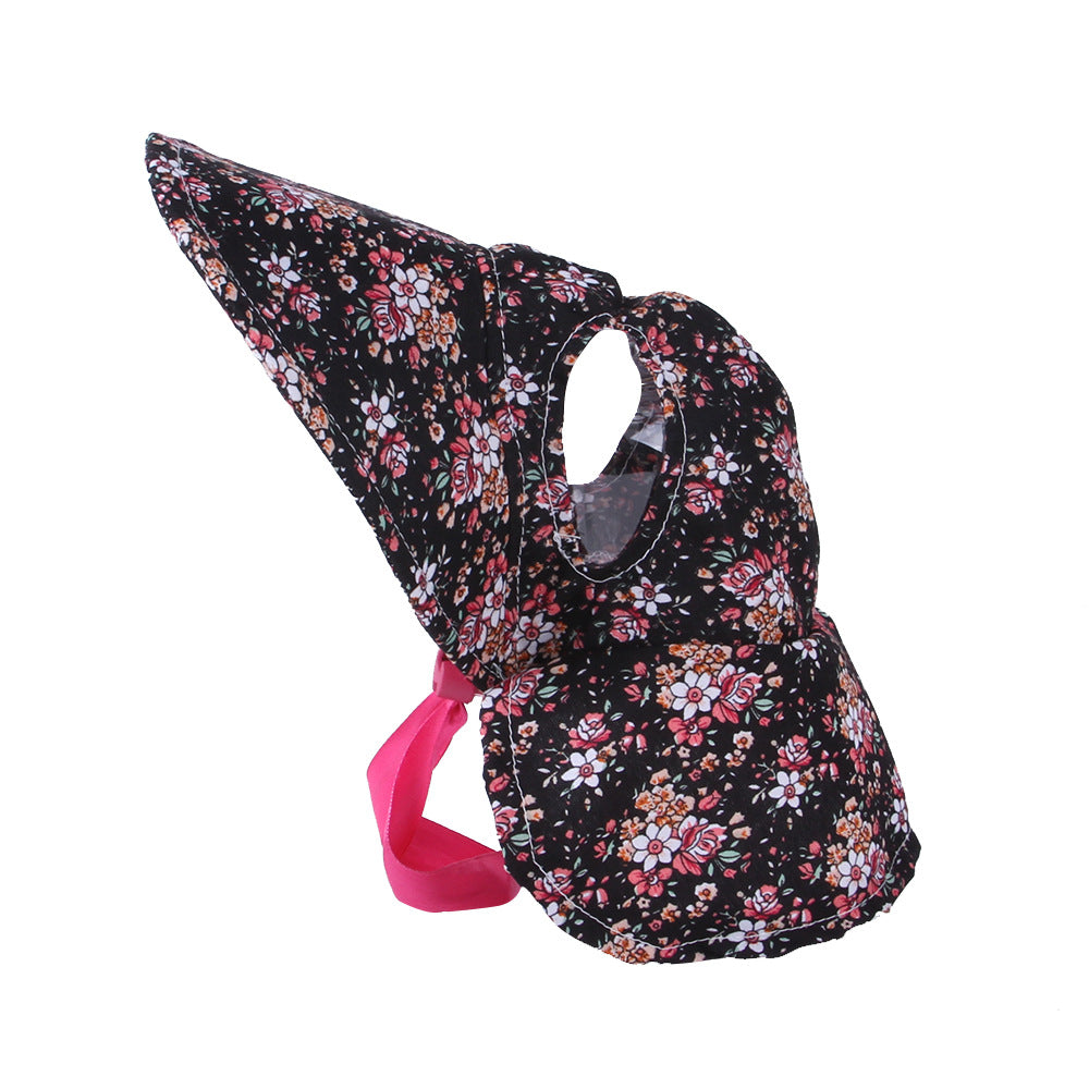 Gorro floral para mascotas, bonito gorro retro para gato y perro, gorro con lazo para disfrazarse con flores para mascotas